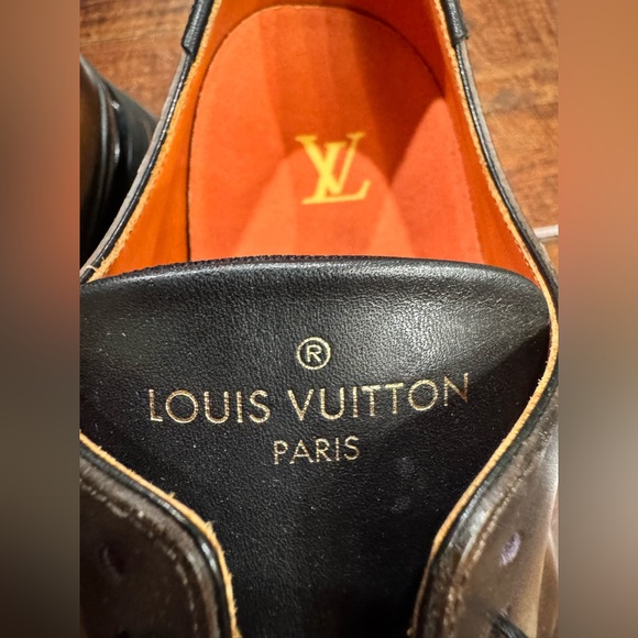 Louis Vuitton Brown Leather Lace Up Derby Shoes Size 7.5 - Picture 10 of 16
